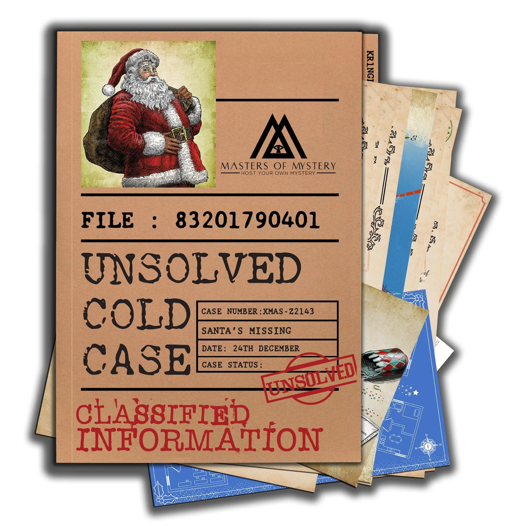 Christmas Unsolved Cold Case File Murder Mystery Game - Where Is Santa Escape Room- Dig - Image 3